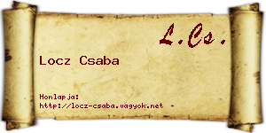 Locz Csaba névjegykártya